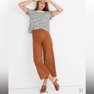 Madewell Emmett brown wide leg crop pants 20788